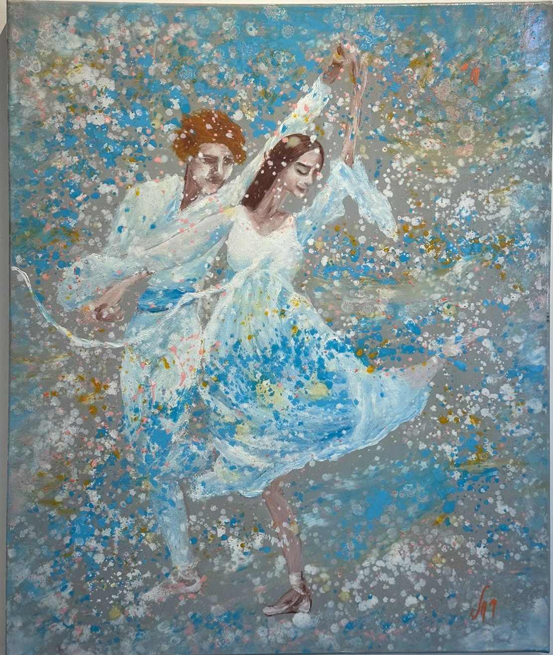 “We will dance again (Couple)”, painting by Martine Rachel Ovadia