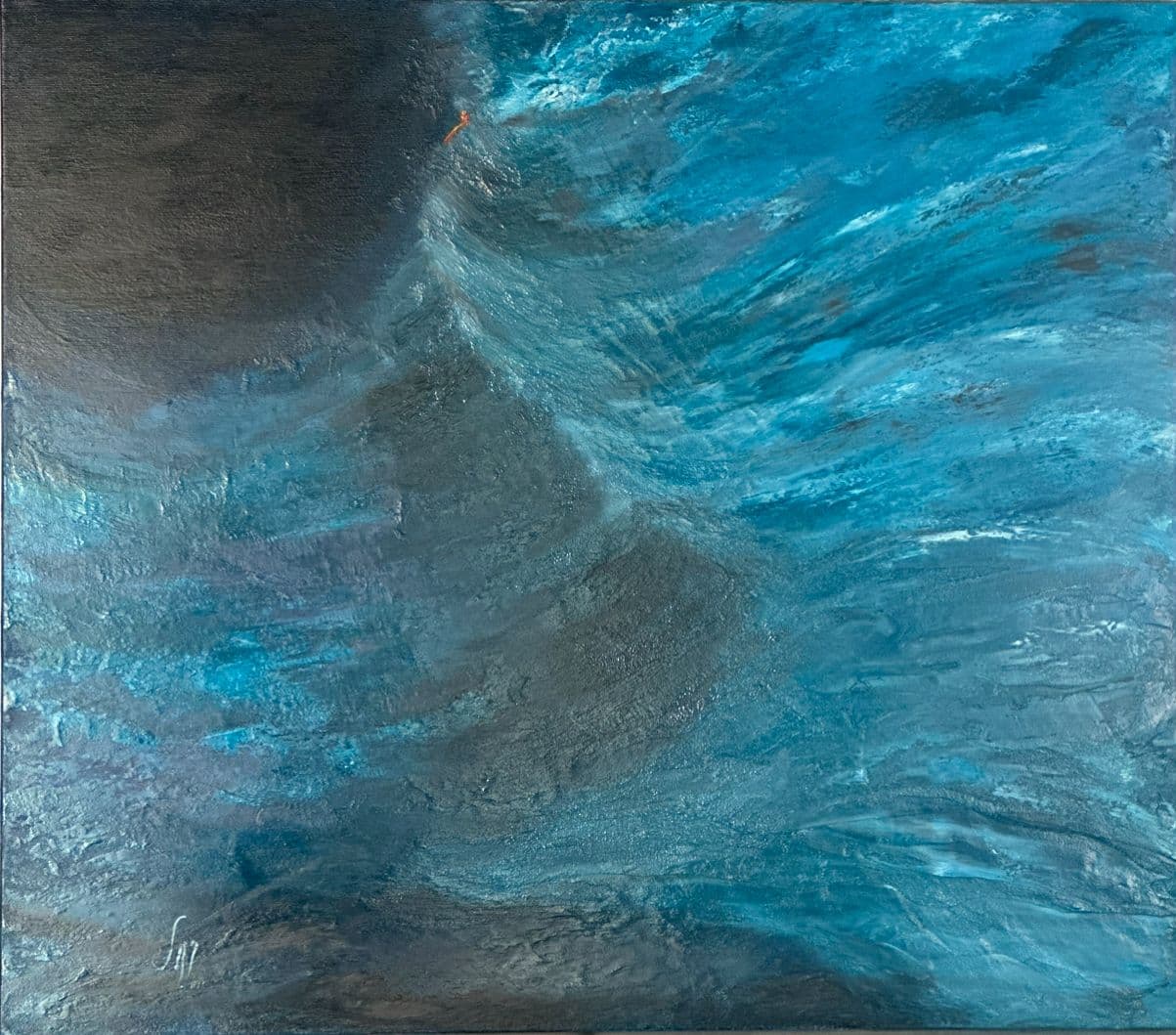 “Berechit : la séparation des eaux”, painting by Martine Rachel Ovadia